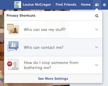 Facebook privacy shortcuts